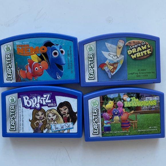 Leapster Leap Frog game cartridges set of 4 Bratz Backyardigans Finding Nemo - Picture 1 of 4
